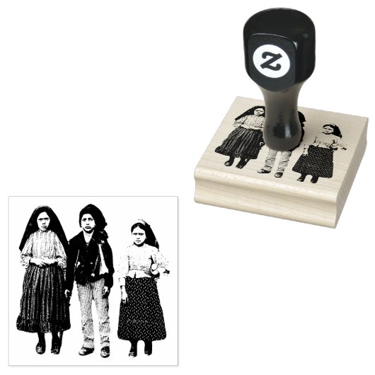 Fatima Kinderen Lucia Francisco Jacinta Religieus Rubberstempel (Gestempeld)