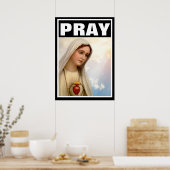 FATIMA PRAY VIRGIN MARY ROSARY CATHOLIC POSTER (Keuken)