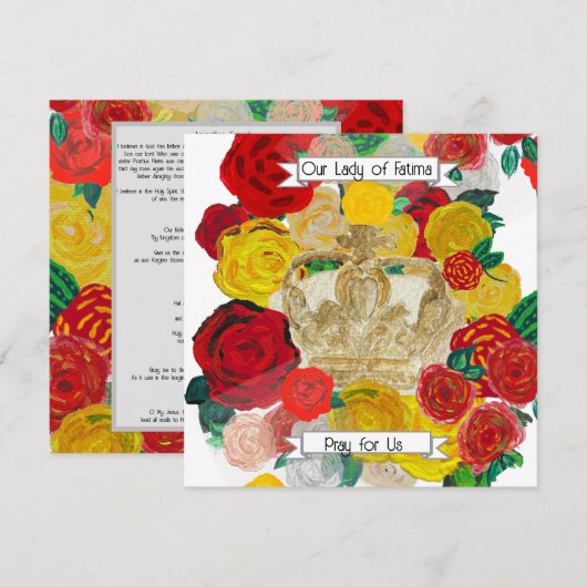 Fatima Prayer Card Kaart (Voorkant / Achterkant)