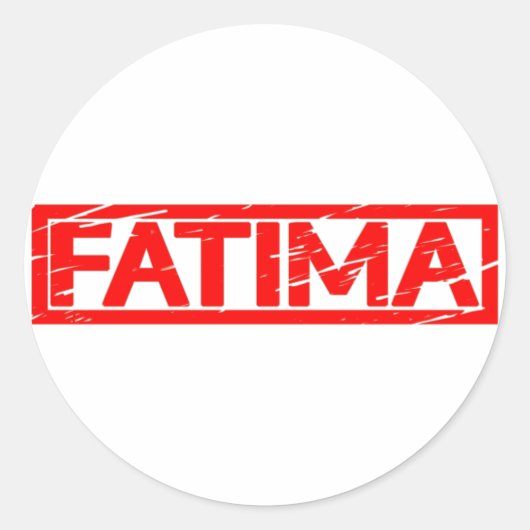 Fatima Stamp Ronde Sticker (Voorkant)