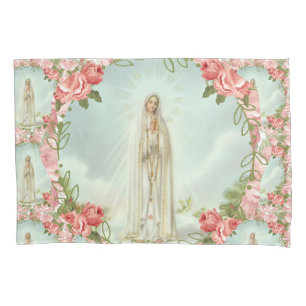 Fatima Virgin Mary Religieuze Roze Roses Kussensloop