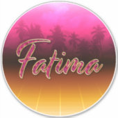 Fatima Vorname Name golden pink Aufkleber Sticker (Voorkant)