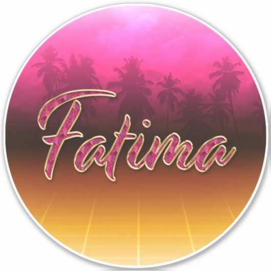 Fatima Vorname Name golden pink Aufkleber Sticker (Voorkant)