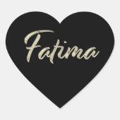 Fatima white gold Handwriting Aufkleber Herz Hart Sticker (Voorkant)