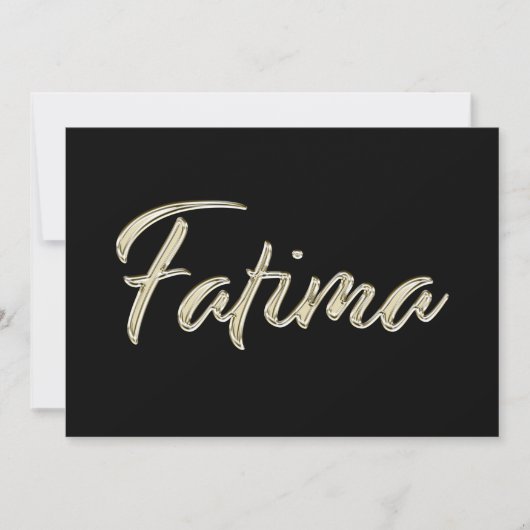 Fatima white gold Handwriting Karte Kaart (Voorkant)