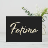 Fatima white gold Handwriting Karte Kaart (Staand voorkant)
