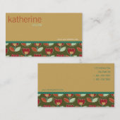 Fatin Retro Tulps Flower Profile Card Visitekaartje (Voorkant / Achterkant)