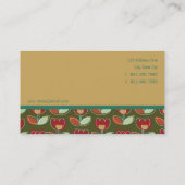 Fatin Retro Tulps Flower Profile Card Visitekaartje (Achterkant)