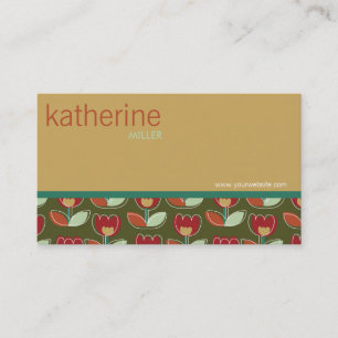 Fatin Retro Tulps Flower Profile Card Visitekaartje