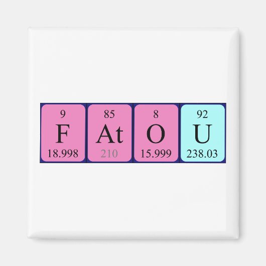 Fatou periodieke lijstnaam magnet (Voorkant)