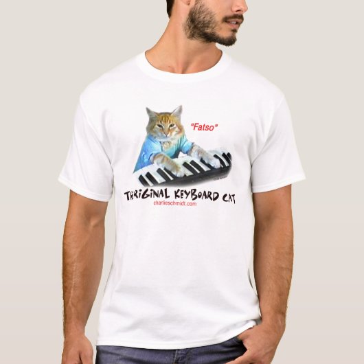 Fatso...Origineel toetsenbordkat T-shirt (Voorkant)