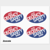 Fatsoen en gezondheid 2020 ovale sticker (Vel)