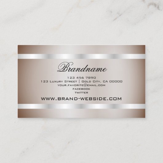 Fatsoenlijke Shimmer Zilver Gewoon Kalligrafie Let Visitekaartje (Achterkant)