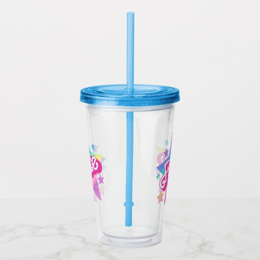 Fattie Plus Maat Regenboog Retro 90's Nostalgia St Acryl Drinkbeker (Rechts)