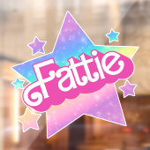 Fattie Plus Maat Regenboog Retro 90's Nostalgia St Raamsticker (Vel 2)