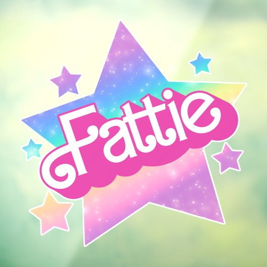 Fattie Plus Maat Regenboog Retro 90's Nostalgia St Raamsticker (Vel 3)