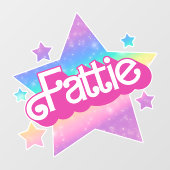 Fattie Plus Maat Regenboog Retro 90's Nostalgia St Raamsticker (Vel)