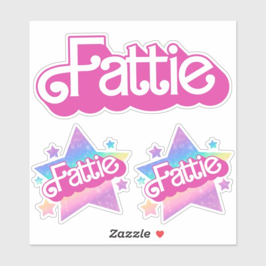 Fattie Plus Maat Regenboog Retro 90's Nostalgia St Sticker (Vel)