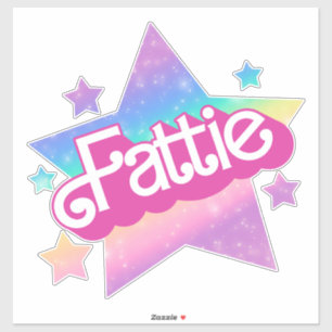 Fattie Plus Maat Regenboog Retro 90's Nostalgia St Sticker