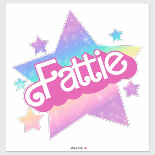 Fattie Plus Maat Regenboog Retro 90's Nostalgia St Sticker (Vel)