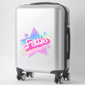 Fattie Plus Maat Regenboog Retro 90's Nostalgia St Sticker (Koffer)