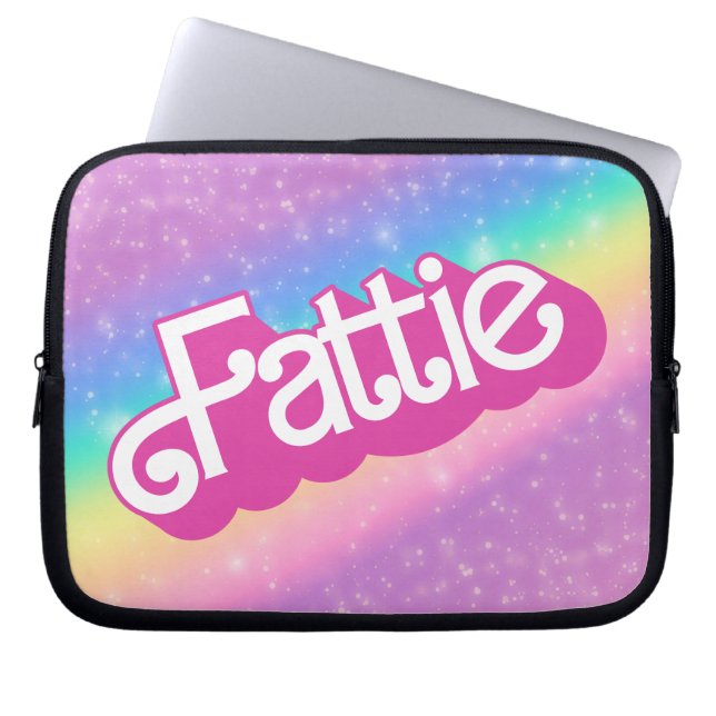 Fattie Plus Maat Regenboog Retro 90's Nostalgie Ro Laptop Sleeve (Voorkant)