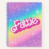 Fattie Plus Maat Regenboog Retro 90's Nostalgie Ro Notitieboek (Voorkant)