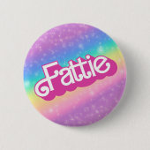 Fattie Plus Maat Regenboog Retro 90's Nostalgie Ro Ronde Button 5,7 Cm (Voorkant)