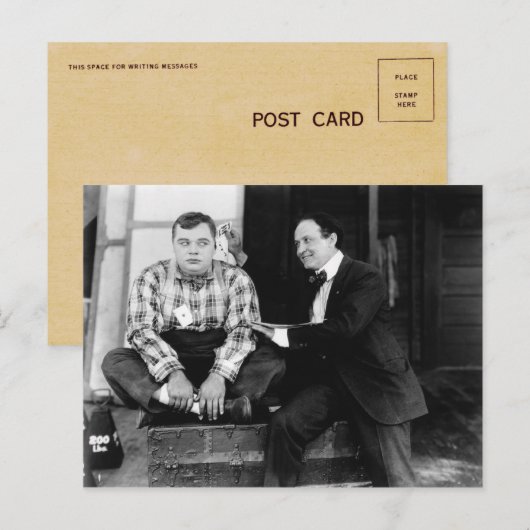 Fatty Arbuckle & Harry Houdini Briefkaart (Voorkant / Achterkant)