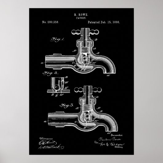 Faucet Patent Poster (Voorkant)