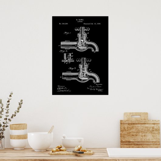 Faucet Patent Poster (Keuken)