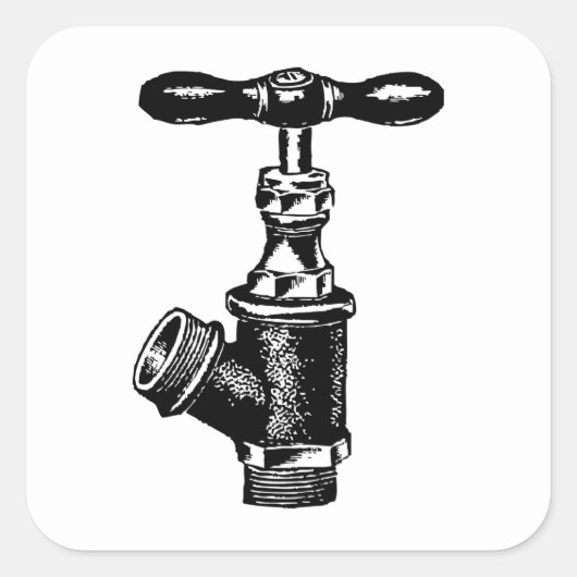 Faucet Vierkante Sticker (Voorkant)