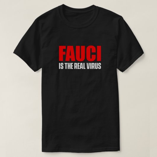 FAUCI IS DE ECHTE VIRUS Donkere T-shirt (Design voorkant)