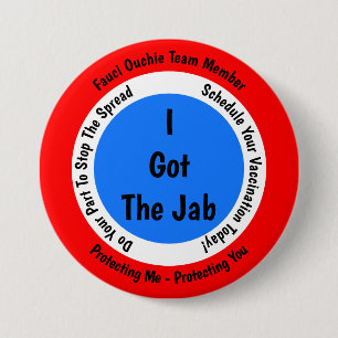 Fauci Ouchie Vaccinatie Ik heb de Jab Ronde Button 7,6 Cm