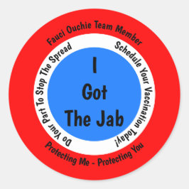 Fauci Ouchie Vaccinatie Ik heb de Jab Ronde Sticker