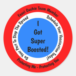Fauci Ouchie Vaccinatie ik kreeg superBooster Ronde Sticker