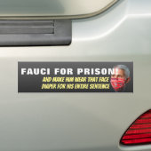 Fauci voor gevangenisstraf - anti - anthony fauci  bumpersticker (Op auto)