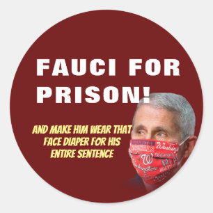 Fauci voor gevangenisstraf - anti - anthony fauci  ronde sticker