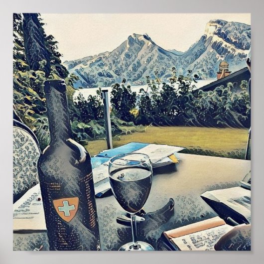 Faulensee Zwitserland Bern Canton Alps Mountain Poster (Voorkant)