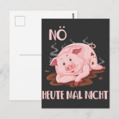 Faules Schwein Keine Lust Schweinchen Bauernhof Briefkaart (Voorkant / Achterkant)