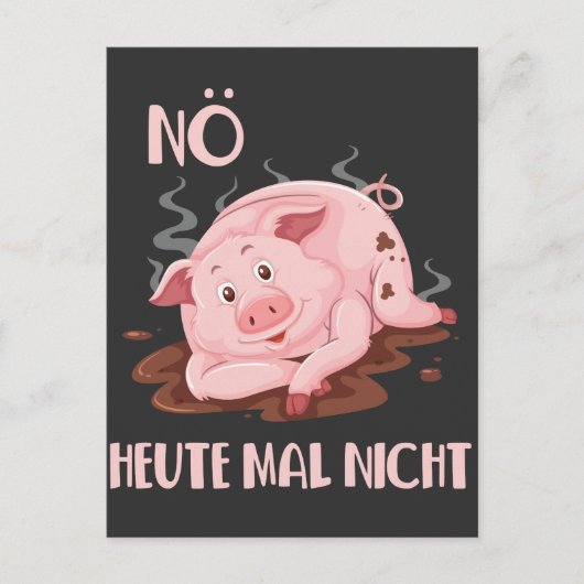 Faules Schwein Keine Lust Schweinchen Bauernhof Briefkaart (Voorkant)