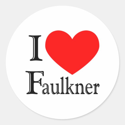 Faulkner Ronde Sticker (Voorkant)