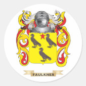 Faulkner Wapen Ronde Sticker (Voorkant)