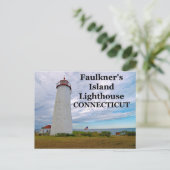 Faulkner's Island Lighthouse, Connecticut Briefkaa Briefkaart (Staand voorkant)
