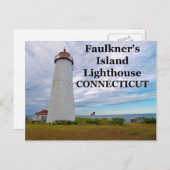 Faulkner's Island Lighthouse, Connecticut Briefkaa Briefkaart (Voorkant / Achterkant)