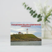 Faulkner's Island Lighthouse, Connecticut Briefkaa Briefkaart (Staand voorkant)