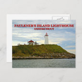 Faulkner's Island Lighthouse, Connecticut Briefkaa Briefkaart (Voorkant / Achterkant)