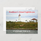 Faulkner's Island Lighthouse, Connecticut Briefkaa Briefkaart (Voorkant / Achterkant)