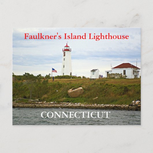 Faulkner's Island Lighthouse, Connecticut Briefkaa Briefkaart (Voorkant)