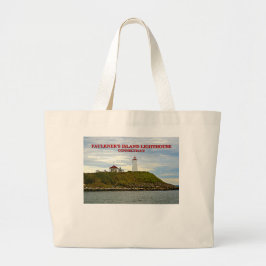 Faulkners Island Lighthouse, Connecticut Grote Tote Bag